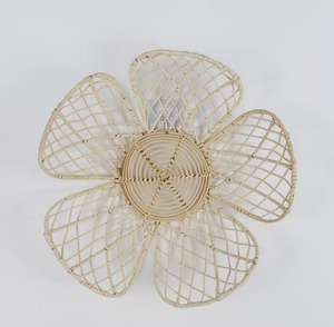 Rattan Artistic Flower Wall Hanging Decor For Home Living Room Bedroom Entryway Wall Styling Natural And Handmade Floral Accent - Product Image 2