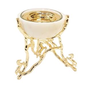 Brûleur Bakhoor chic du Moyen-Orient en métal décoratif plaqué or brillant de luxe de conception de forme de branche d'arbre standard - Product Image 1