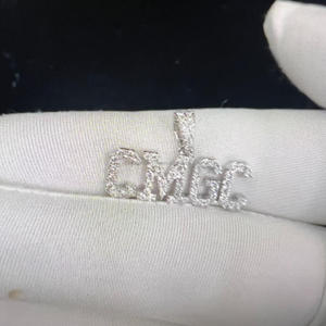Pendentif personnalisé en or rose avec moissanite glacée, bijoux hip-hop avec lettre, numéro, diamant, argent sterling 925, collier de fête - Product Image 3