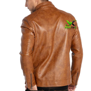 เสื้อแจ็คเก็ตหนังแท้สีดำสำหรับผู้ชาย VANTEX รุ่นรักษ์โลก สไตล์วินเทจ สำหรับขี่มอเตอร์ไซค์ ทรงเข้ารูป ปกคอพับ ซับในผ้าฝ้ายสำหรับฤดูหนาว พร้อมซิป - Product Image 4