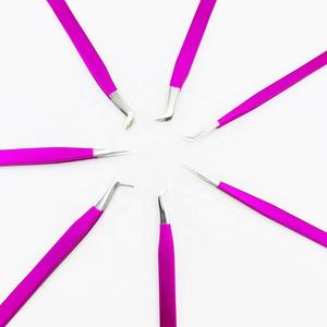 Pinzas de extensión de pestañas de acero inoxidable sólido profesional de alta calidad logotipo personalizado Rosa rojo mano puntiaguda cuidado Personal - Product Image 2