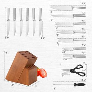 Set di 16 Coltelli da Cucina in Acciaio Inossidabile con Affilatore - Product Image 4