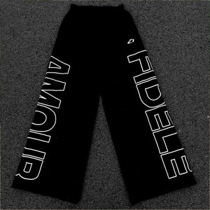 Pantalones Oversize de Nylon Estilo Urbano para Hombre, Casuales, Cortavientos, de Pierna Ancha, con Cintura Elástica y Estampado Gráfico, Suministro de Marca Privada - Product Image 4