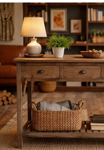 Mesa Consola Moderna de Lujo, Hecha a Mano con Madera de Mango Sólida, Tallada a Mano, para Entrada de Hotel, Ecológica y Fácil de Limpiar - Product Image 5