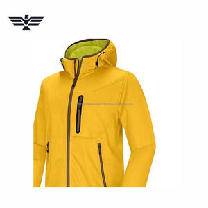 Chaqueta con Capucha de Softshell Personalizada para Hombre |   Chaqueta Impermeable y Cortavientos para Senderismo y Deportes al Aire Libre, 220g, % Poliéster |   Amarillo - Product Image 2