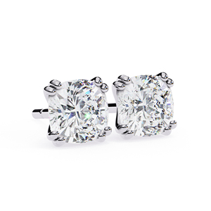 Boucles d'oreilles clous en moissanite taille coussin 6x6 mm, 2,2 carats au total, or massif 10K, bijoux de luxe pour femme, cadeau - Product Image 5