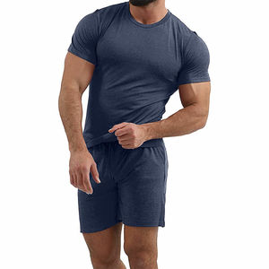 Offre Spéciale – Ensemble Décontracté Respirant pour Homme : T-shirts à Manches Courtes et Shorts en Coton Uni 100% Écologique - Product Image 3