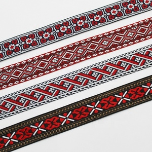 Sản Xuất 32Mm 35Mm Polyester Tribal Mô Hình Dân Tộc <span class=keywords><strong>Jacquard</strong></span> Ribbon Băng Cho Túi Dây Đeo - Product Image 1