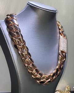 Cadena Cubana para Hombre de Oro Blanco de 14K y Plata de Ley 925, Colgante de Moissanita VVS1 Hecho a Mano, Alto Brillo, Lujo, Estilo Hip Hop para Fiesta - Product Image 3