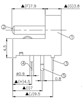 Connecteur de prise d'alimentation CC BSUN Custom DC00270 3PIN 2.5mm Jack