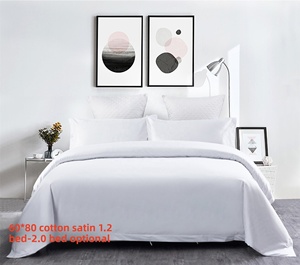 Set Biancheria da Letto Bianca in Cotone per Hotel: Pantofole, Accappatoi, Asciugamani, Tappeti da Bagno, Copripiumini e Inserti per Piumini - Product Image 2