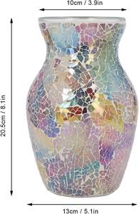 Vase à fleurs en mosaïque pour la décoration de la maison, centre de table en verre coloré fait à la main pour le salon, le bureau, la décoration de mariage - Product Image 3