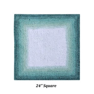 Modern Square Bath <b>Mat</b> 24 Inch Solid Color Tufted Non-Slip Rubber Backing Polypropylene Home Use - Product Image 1