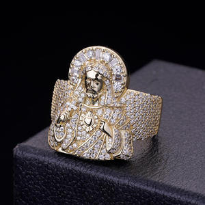 Anillo Religioso de Plata de Ley 925 Premium con Diamante Cultivado en Laboratorio y Piedra Brillante para Minoristas de Joyería - Product Image 1