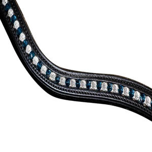 Personalizado al por mayor forma de onda cristales diamantes de imitación incrustaciones de canal vacío acolchado banda de cuero para cejas de caballo en tamaños de mazorca completa - Product Image 5