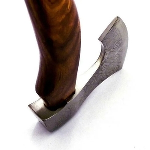 Hache en acier Damas multi-usages de haute qualité, manche en bois de frêne, tête d'hache populaire de qualité DIY, dos plat, coupe de 4 3/4 pouces - Product Image 6