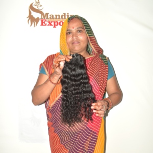 Lots de Cheveux Humains Indiens Remy Bruts Naturels Noirs Bouclés Coupe Droite Double Trame 100g en Gros - Product Image 5