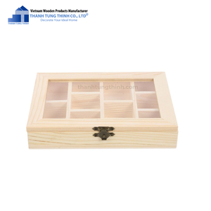 THANH TUNG THINH Wooden Storage Box Rectangular 12-Grid Dust-Proof Minimalist Design for Sundries Living Room Use - Product Image 6