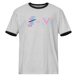 Camiseta Unisex Ringer Gris Jaspeado con Ribete en Contraste, Cuello Redondo, Informal, para Uso Diario, Suave, Cómoda, Estilo Retro, a la Moda - Product Image 1