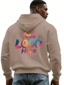 Regular Fit 100% Cotton Fleece Men's Hoodie Thin Hooded Eco-Friendly Cartoon Print Personalized Customizable 3-Area Print Chest - Product Image 4