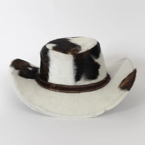 Sombrero de vaquero unisex de piel de vaca, ala ancha, informal, para adultos, de invierno, con forro de piel, 56-58 cm - Product Image 5