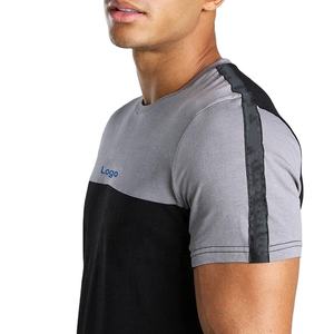 T-shirt de compression ajusté pour homme avec logo personnalisé, vêtements de sport pour la salle de sport et l'entraînement - Product Image 2