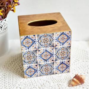 Caja de pañuelos de madera con acabado mate y estampado elegante para regalos sofisticados, estuche de suministro al por mayor - Product Image 6