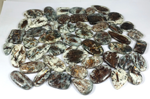 Anillo de Cabujón de Astrophyllita Natural, Piedras Preciosas Mixtas Ovaladas, Redondas, en Forma de Pera y Cuadradas, en Plata de Ley 925 - Product Image 3