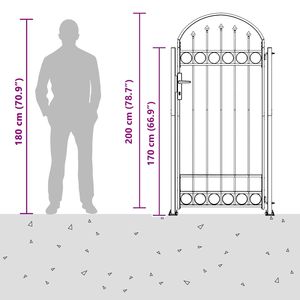 Poteau de clôture en acier avec verrouillage gris 200 x 88 x 14 cm pour portails - Product Image 4
