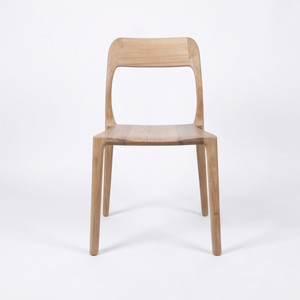 Chaise de salle à manger moderne en teck massif capitonnée, design minimaliste, dossier et assise sans joint pour villa, salle à manger, mobilier de maison - Product Image 6