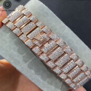 Charm Jewells Luxury Women's Stainless Steel <b>Watch</b> Round Case 38mm Analog Quartz Sapphire Crystal Folding Clasp - Product Image 3