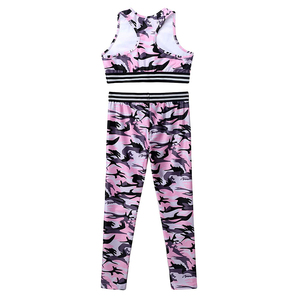 Ensemble de yoga imprimé floral, legging taille haute, crop top dos nageur sans manches, respirant, en Spandex et Polyester, 2 pièces pour l'entraînement - Product Image 6