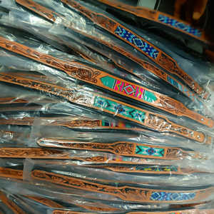 Custom Made Dog Collar Soft <b>Padded</b> Animal Printed Leather Studded Top Hand Tooling Carving Available Small XL Top Manufacturer - Product Image 3