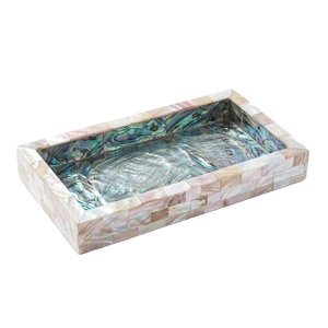 Bandeja de servir artesanal de nácar de lujo con incrustaciones de concha MOP, plato decorativo para el hogar, mesa de comedor, decoración de mesa de café, venta al por mayor - Product Image 1