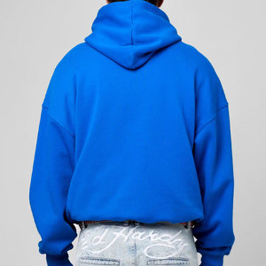 เสื้อฮู้ดโอเวอร์ไซส์สีน้ำเงิน ลายมังกรประดับเพชร สำหรับผู้ชาย สไตล์สตรีทแวร์ แขนยาวแบบปกติ ใส่ได้ในฤดูใบไม้ร่วง - Product Image 3