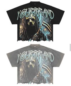 เสื้อยืดกราฟิกสกรีนลายพิมพ์เอง ผ้าคอตตอนหนา 250 GSM ทรงโอเวอร์ไซส์ ทรงบ็อกซี่ แขนยาวสองชั้น พิมพ์ลาย DTG สำหรับผู้ชาย - Product Image 4