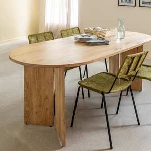 Table à manger ovale en bois d'acacia Vandana Solace Pebble - Product Image 1