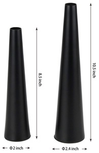 Jarrones Minimalistas de Metal Negro con Forma de Cono para Decoración Moderna del Hogar, 34 cm de Altura - Product Image 3
