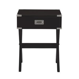 Mesa Auxiliar de Metal Negra, Elegante Mesita de Noche con Diseño Estilizado - Product Image 1