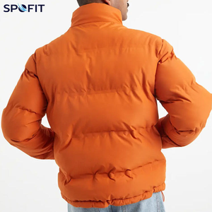Men's Green Down Puffer Jacket Stand Collar Windproof Casual Winter <b>Coat</b> Regular Fit Zipper Closure Solid Color - Product Image 6