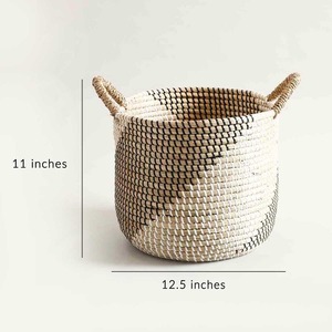 Set of 3 <b>round</b> seagrass storage <b>baskets</b> for home Handmade Storage <b>Basket</b> Wholesale eco-friendly Made in Viet Nam - Product Image 4
