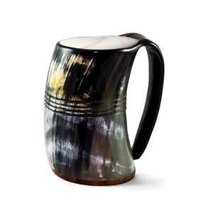 Cuerno de Búfalo Natural Hecho a Mano, Estilo Vikingo Vintage, con Diseño de Campana en Relieve, para Cerveza, Venta al Por Mayor - Product Image 3