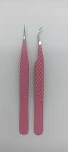 Pinzas de Acero Inoxidable Rosadas para Pestañas, Juego de Puntas Precisas para Extensiones de Pestañas y Depilación de Cejas - Product Image 2