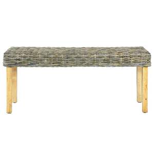 Banco de Madera de Mango Sólida y Ratán Kubu, Sillas de Comedor Naturales con Comodidad Media - Product Image 2