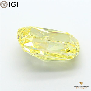 Diamant de laboratoire CVD certifié IGI, taille coussin, clarté VS2, couleur jaune vif fantaisie, 5,00 carats, pour solitaire de créateur - Product Image 3