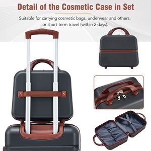 TSA lucchetto rigido leggero set di valigie 3 pezzi 20 \ "+ 28 \" Spinner valigie custodia cosmetica 3 pezzi 20 \ "+ 28 \" Spinner - Product Image 3