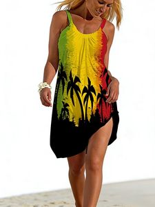 Robe Camisole Sexy à Imprimé Numérique Estival, Robe Sans Manches Tie-Dye Dégradé, Robe de Plage Ample Grande Taille pour la Protection Solaire - Product Image 3