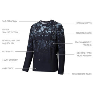 Chemises de pêche à manches longues respirantes et imperméables de taille plus, design original, sublimation, pour l'escalade, la chasse, t-shirts pour hommes - Product Image 4