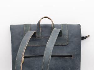 Performance Leather <b>Roll</b> Top <b>Backpack</b> Weatherproof Treatment Rucksack For Wholesale Buyers LTBP-0286 - Product Image 4