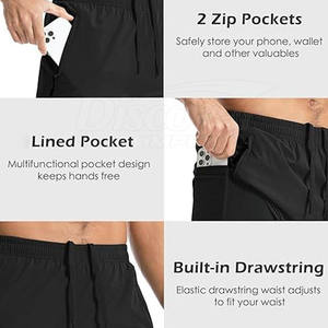 Pantalones Cortos Deportivos Casuales para Hombre, Cintura Media, Secado Rápido, Transpirables, Tela de Poliéster/Spandex de Alta Calidad, Venta al Por Mayor - Product Image 5